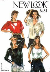 6261 New Look  SHAPED PULLOVER TOPS SLEEVES OR NOT PATTERN 8-18 uncut